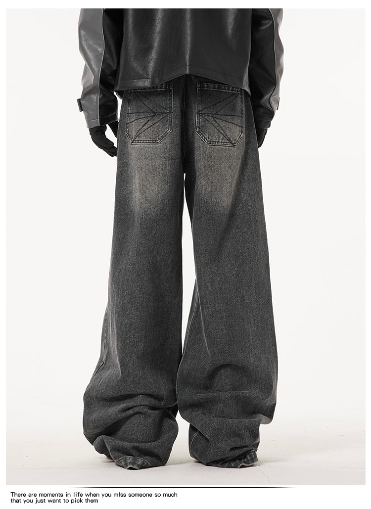 Simple Washed Straight Jeans