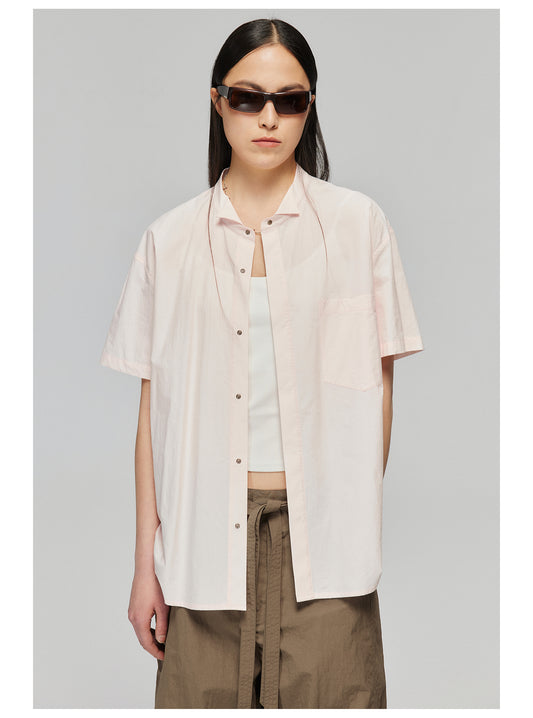 Back hem shirring shirt