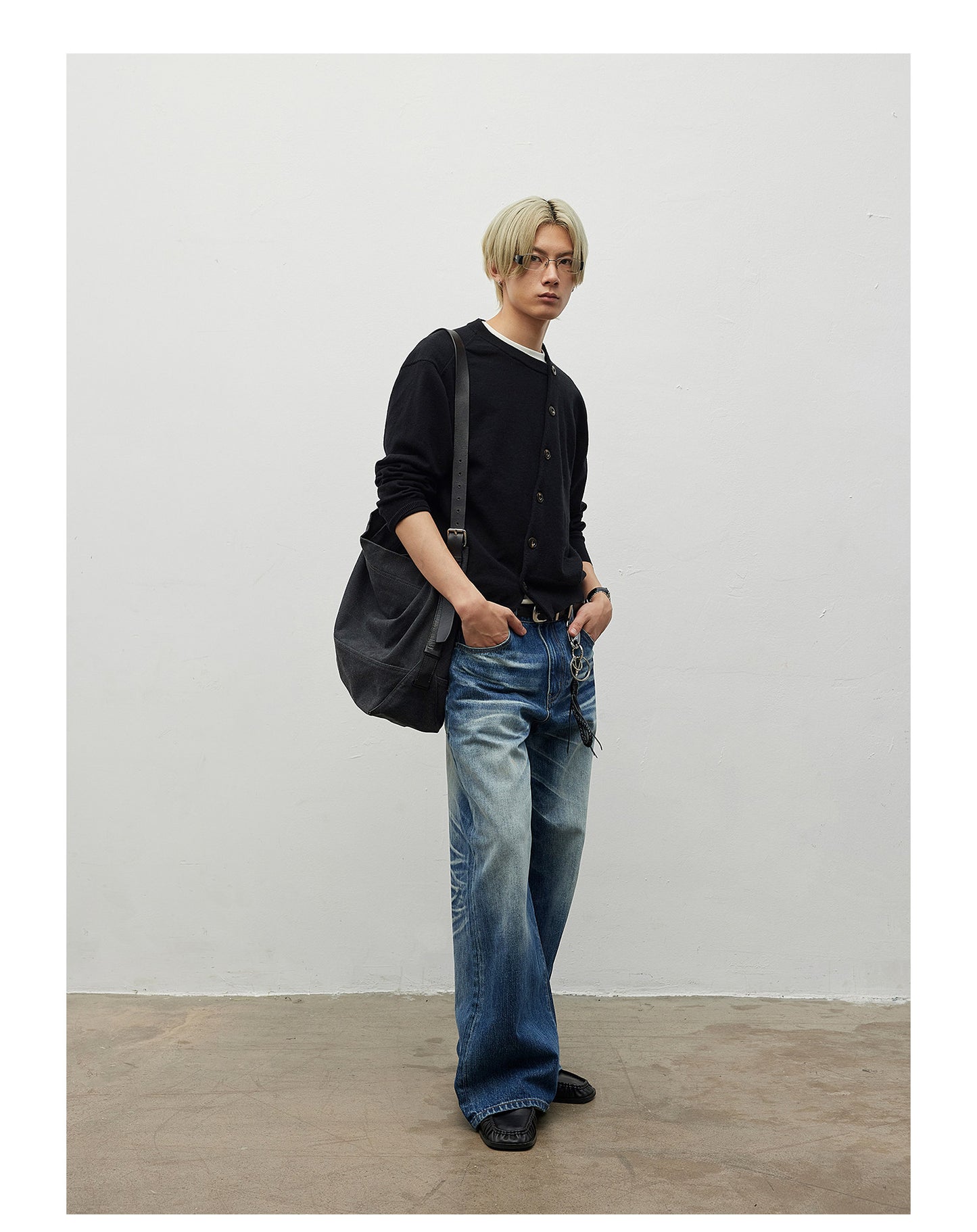 Wash-processed Straight-Leg Jeans