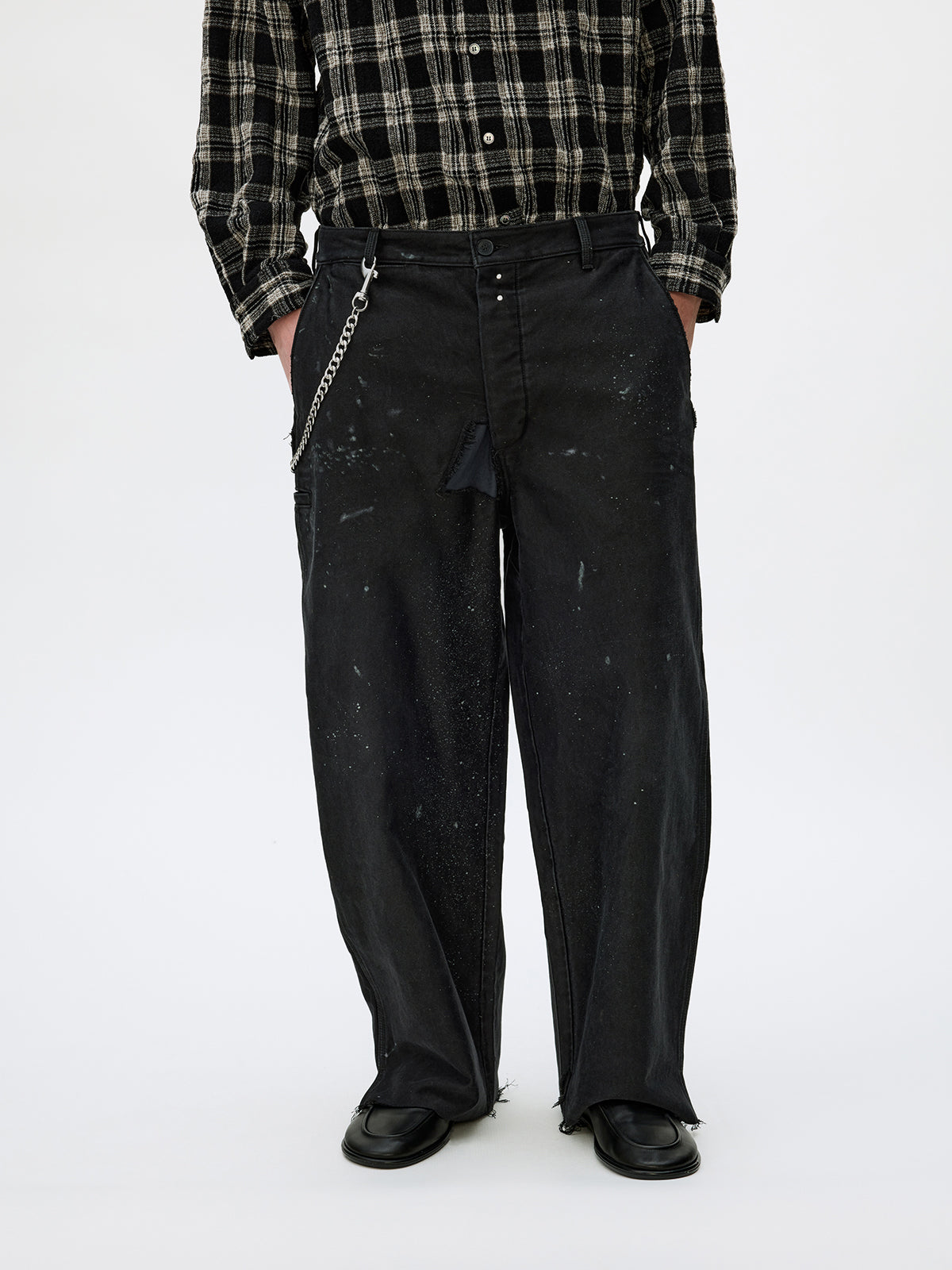 Heavy-Wash Finish Casual Pants