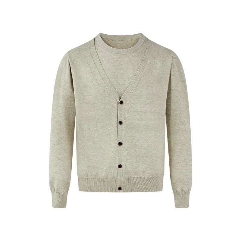 Vintage-style loose-fit knit cardigan