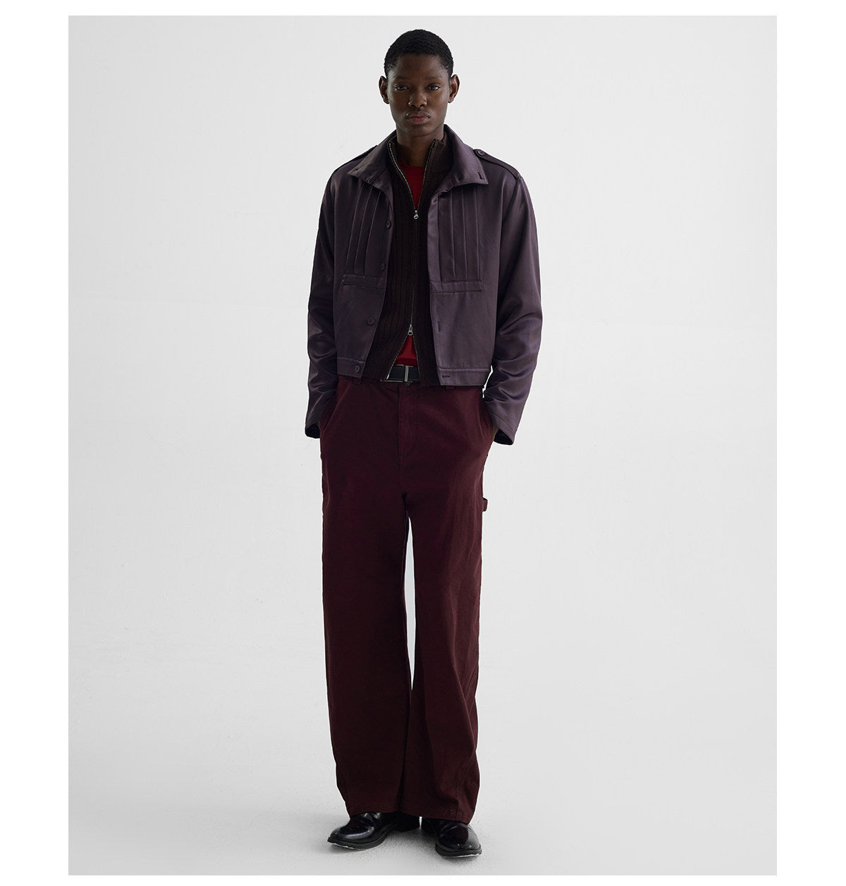 Accordion-Pleated Short Jacket
