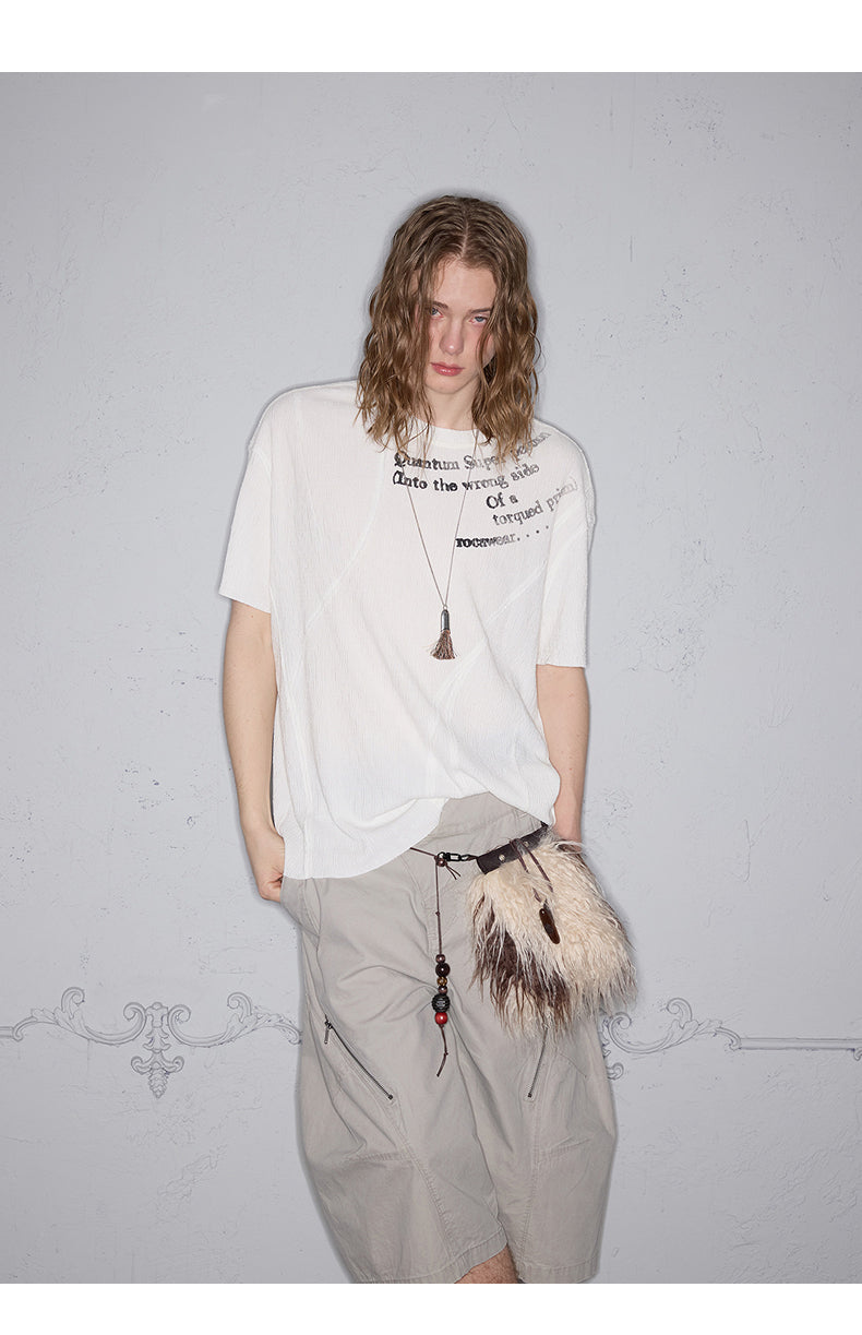 Deconstructed letter print T-shirt