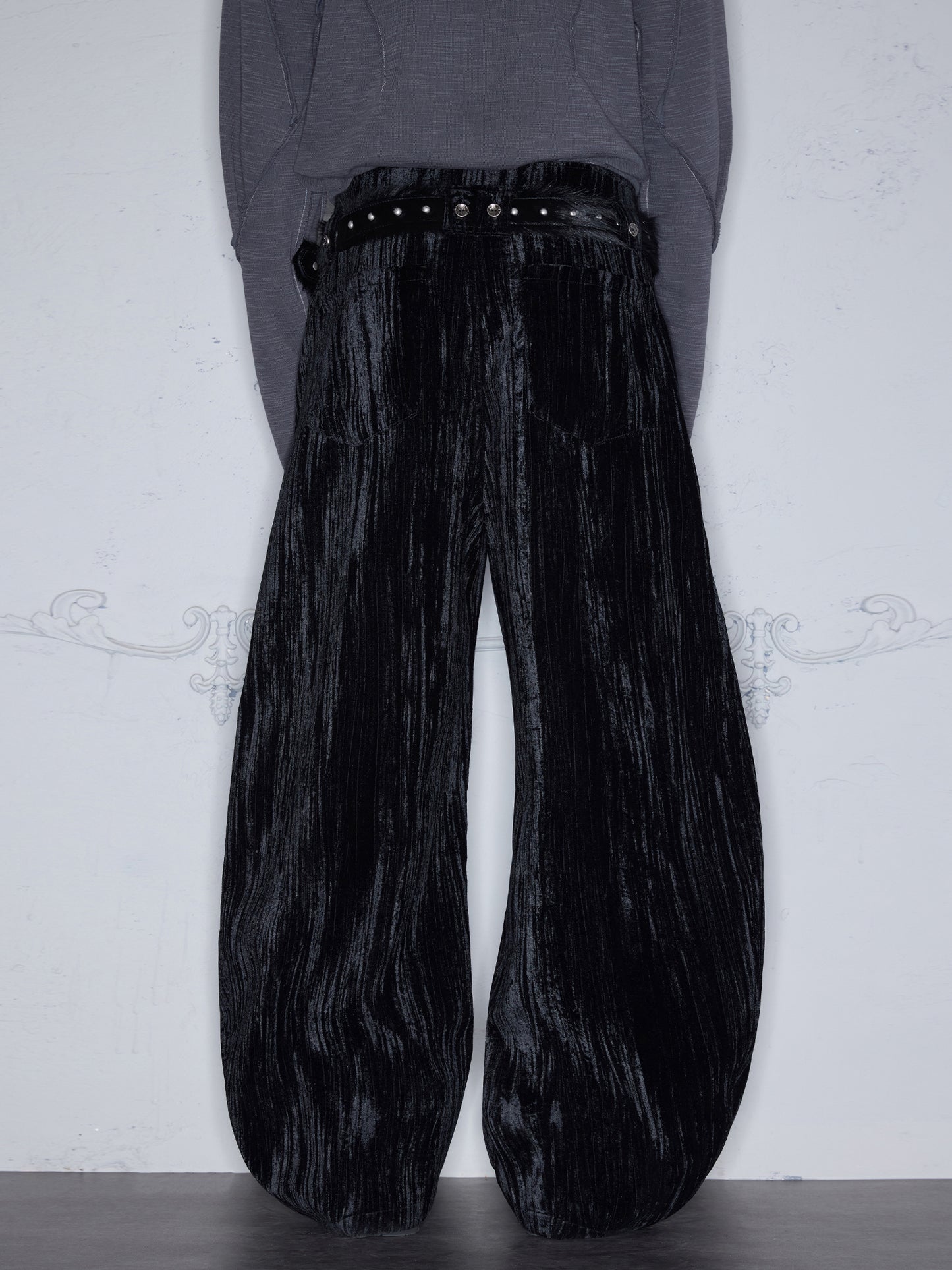 Pleated Velvet Casual Pants