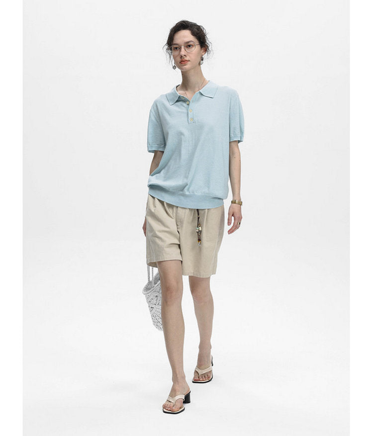 Simple Knit Polo Shirt