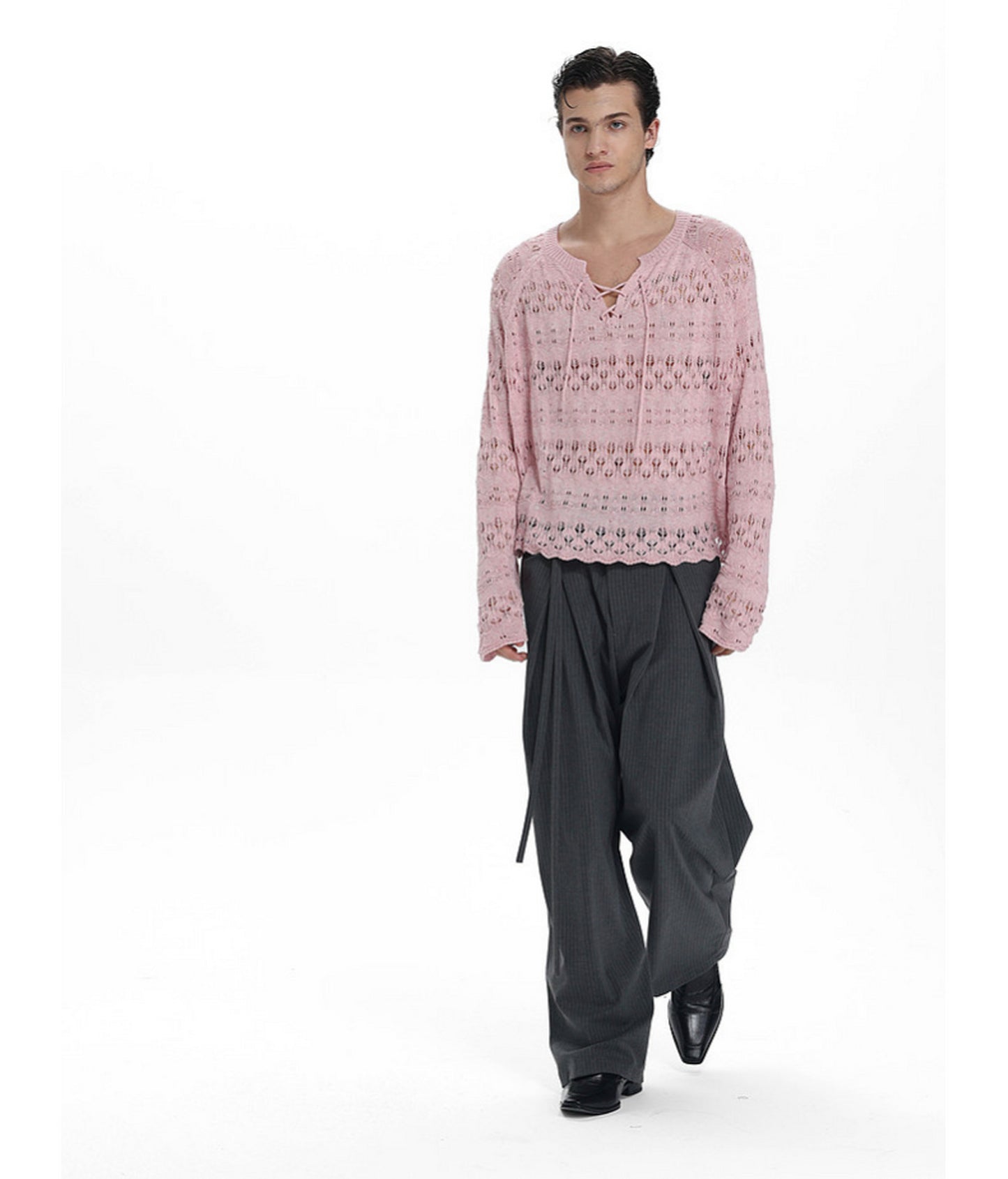 Lightweight Flyknit Tie-Up Sweater