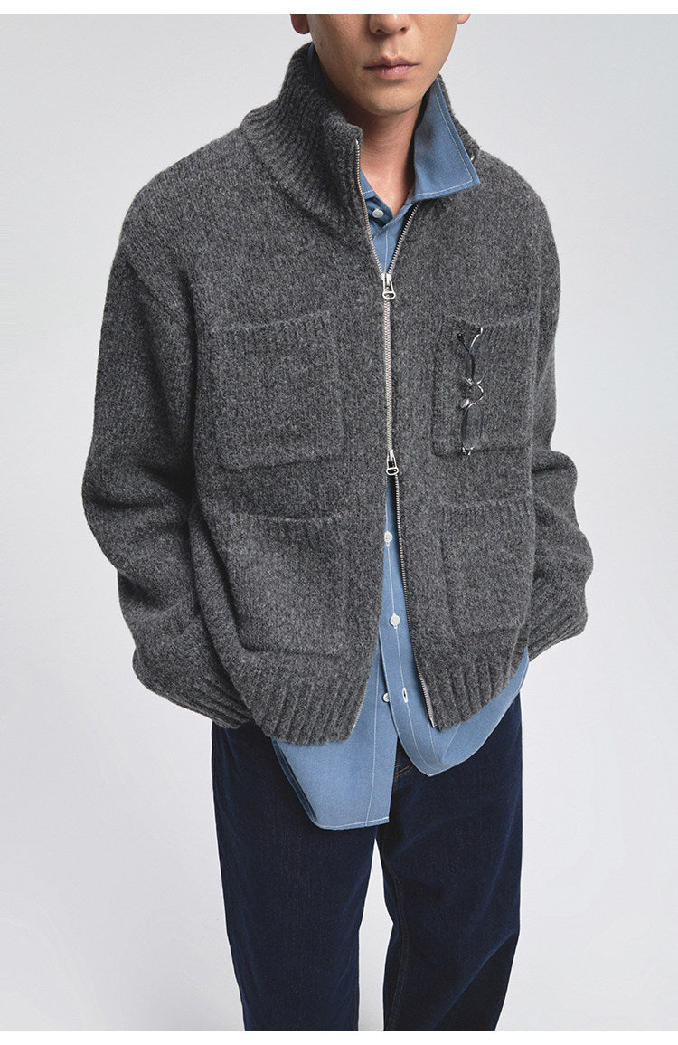 Stitch-Decorated Casual Shirt