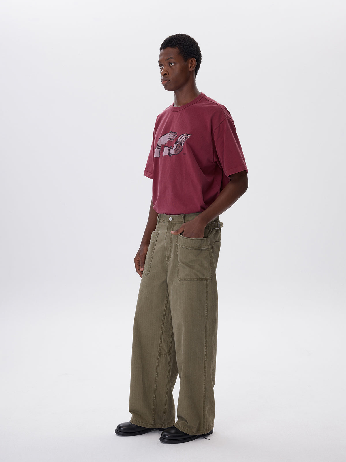 Casual pants with patch pockets