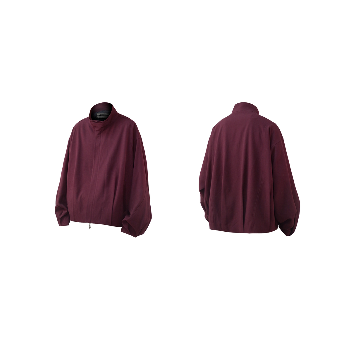 Casual Stand-Collar Jacket with 3D Pleats
