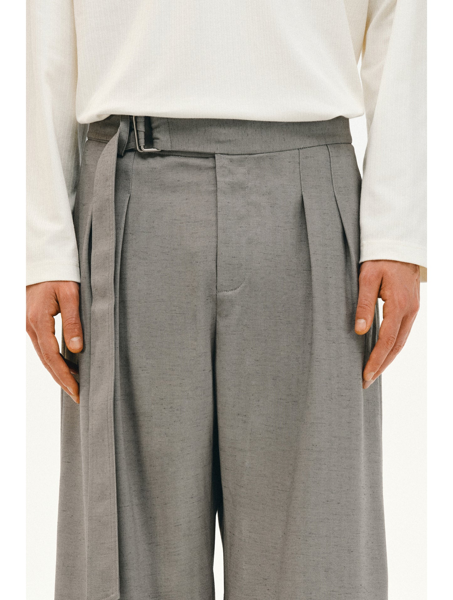 Linen Casual Pants with Belt