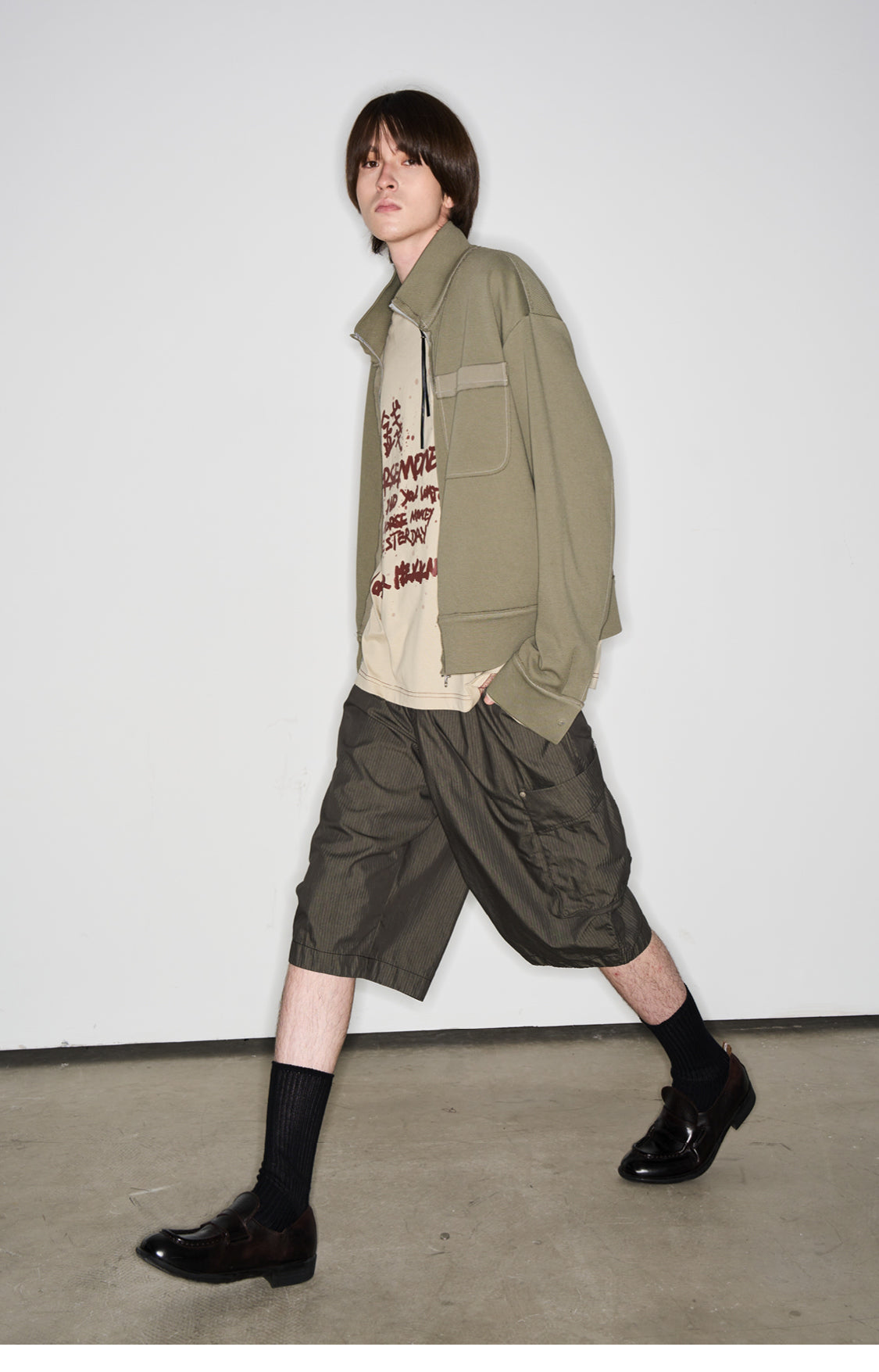 Herringbone Pattern Workwear Shorts