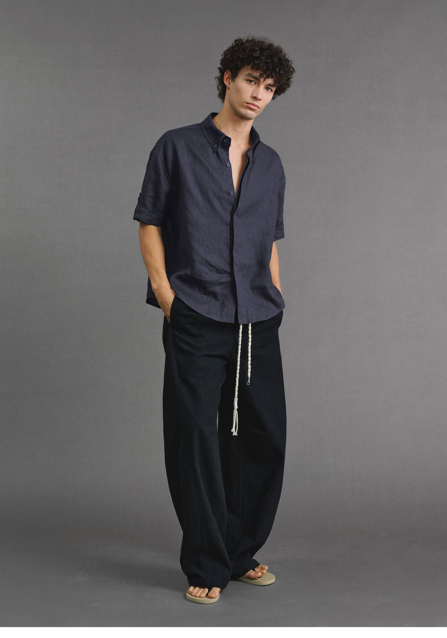 Basic Shirt with Roll-Up Sleeves