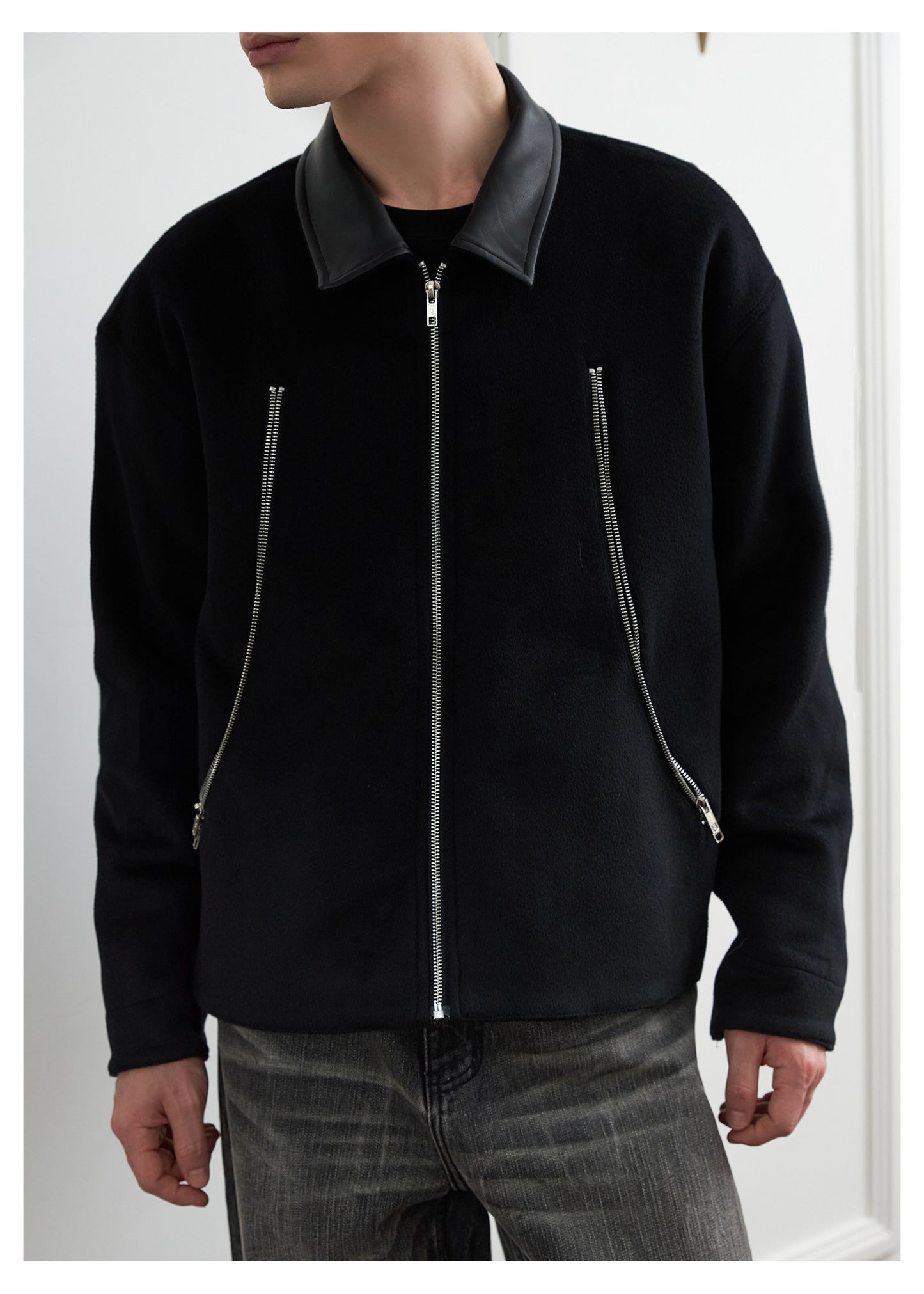 Heavyweight Wool Jacket with Zipper