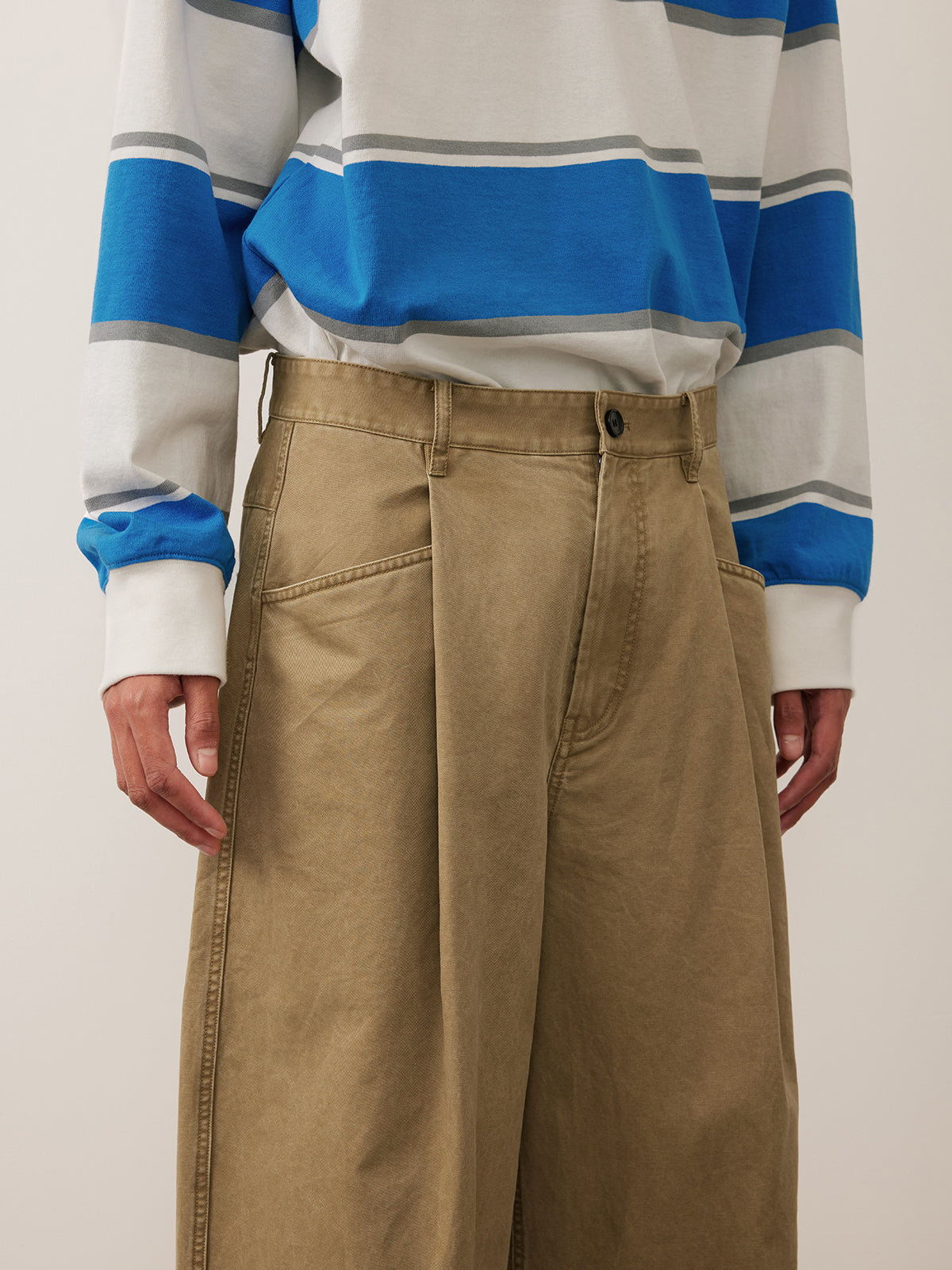 Single Pleated Loose Casual Pants