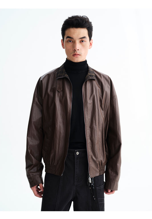 Retro Reversible Pleated Work Jacket