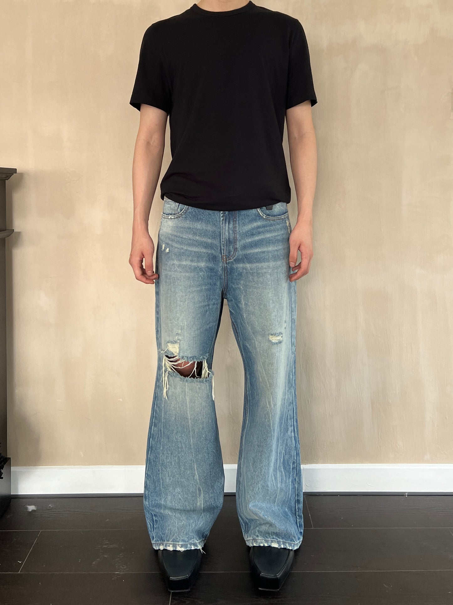 Retro Washed Straight Leg Baggy Jeans