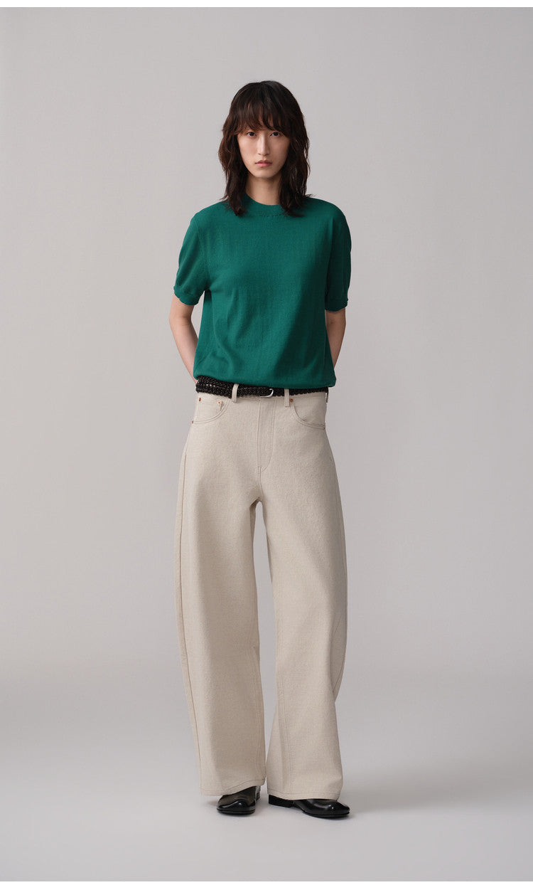 3D Cut Patchwork Silhouette Casual Pants