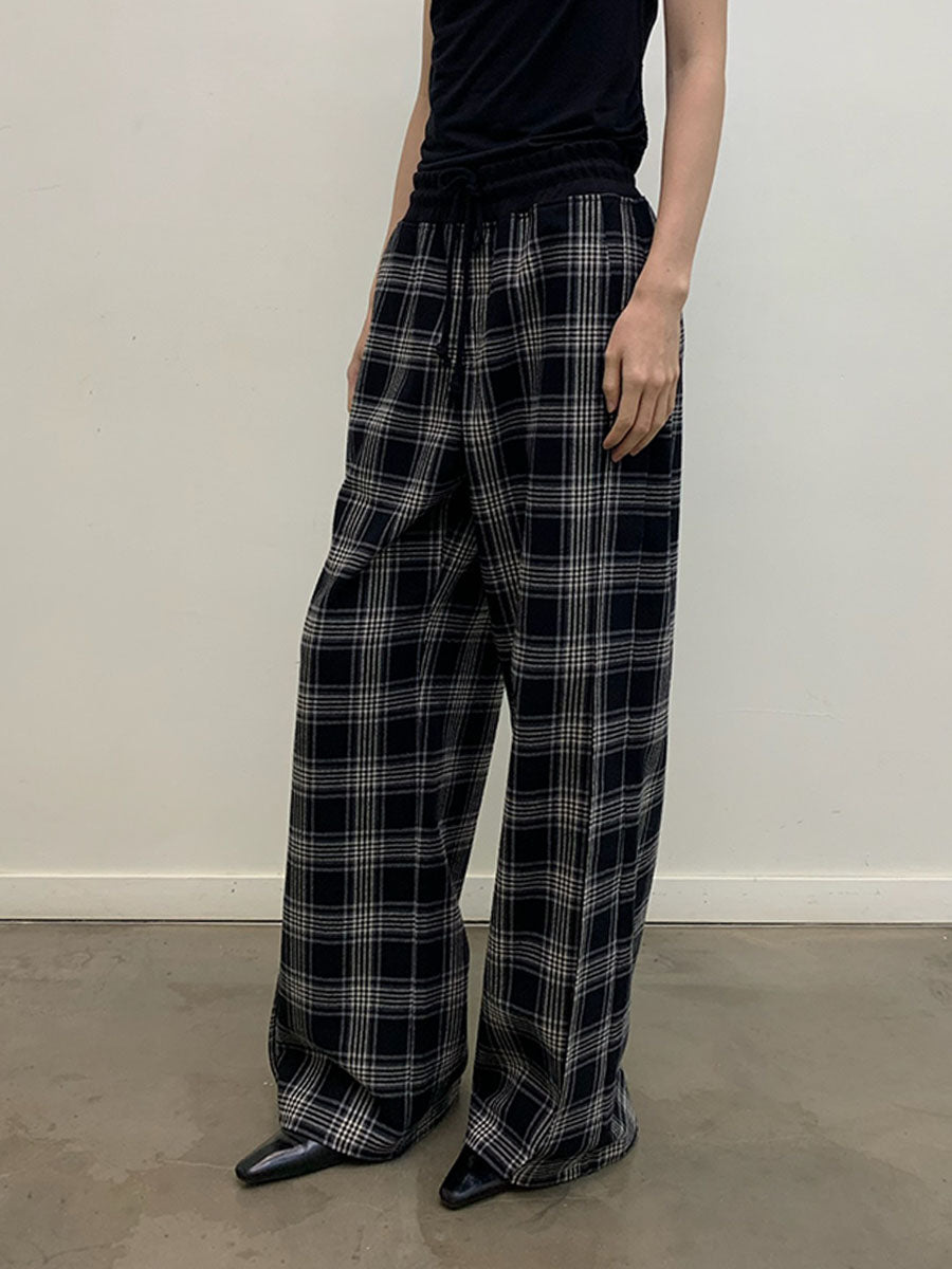 Loose Checked Casual Pants