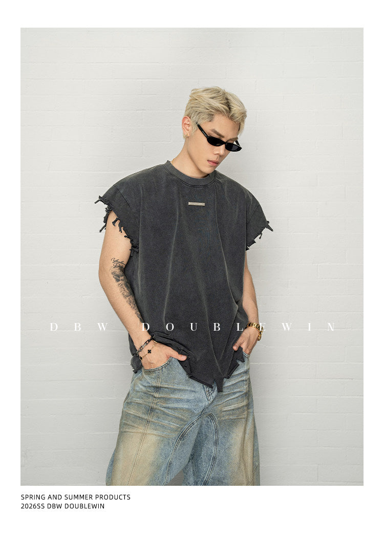 Wash-treated Distressed T-Shirt