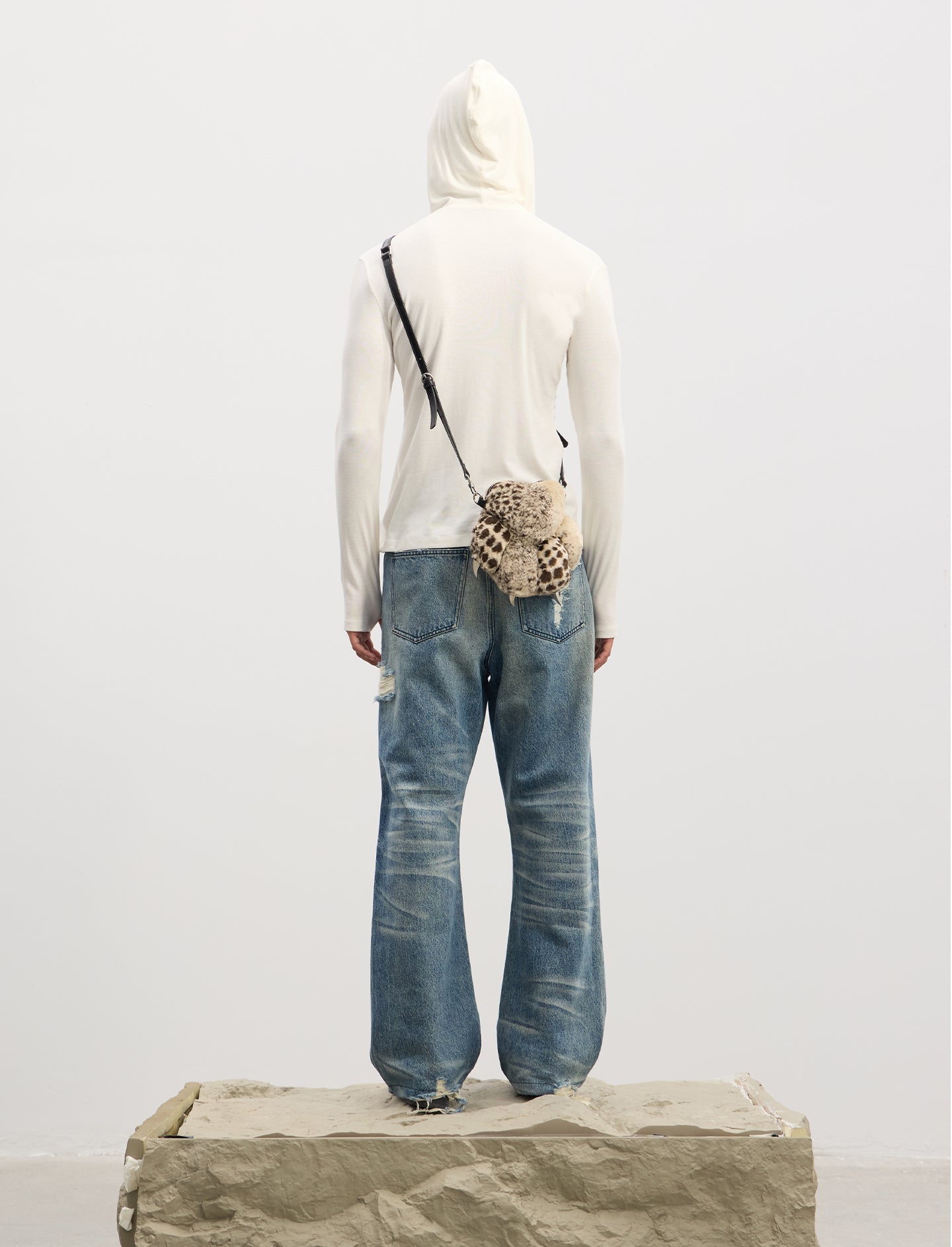 Iron-finished Straight Flare Jeans