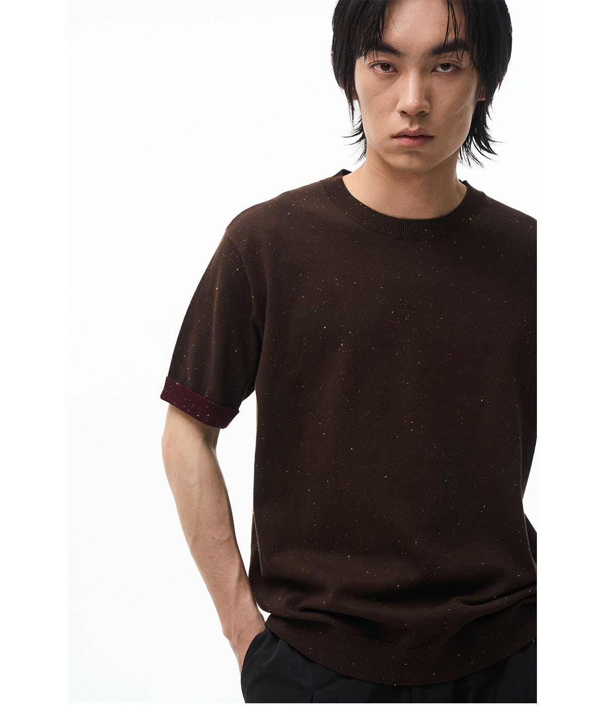 Color-Point Knit Shirt
