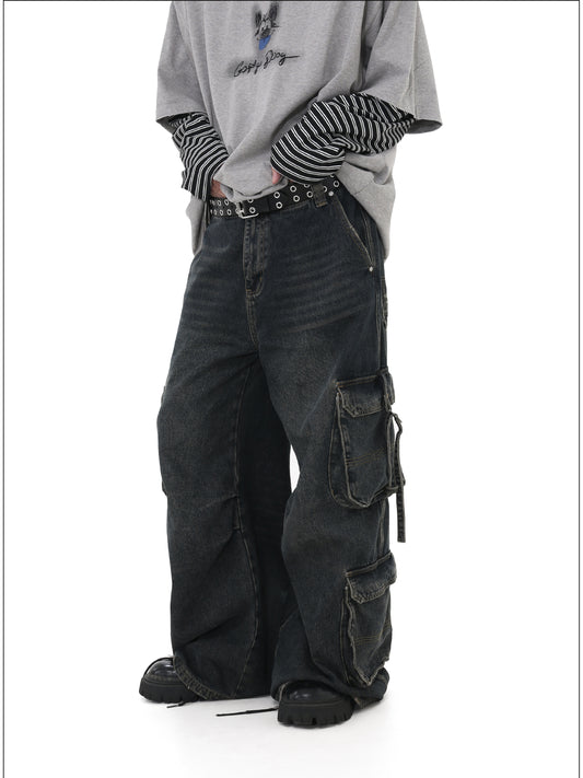 Color Washed Workwear Jeans