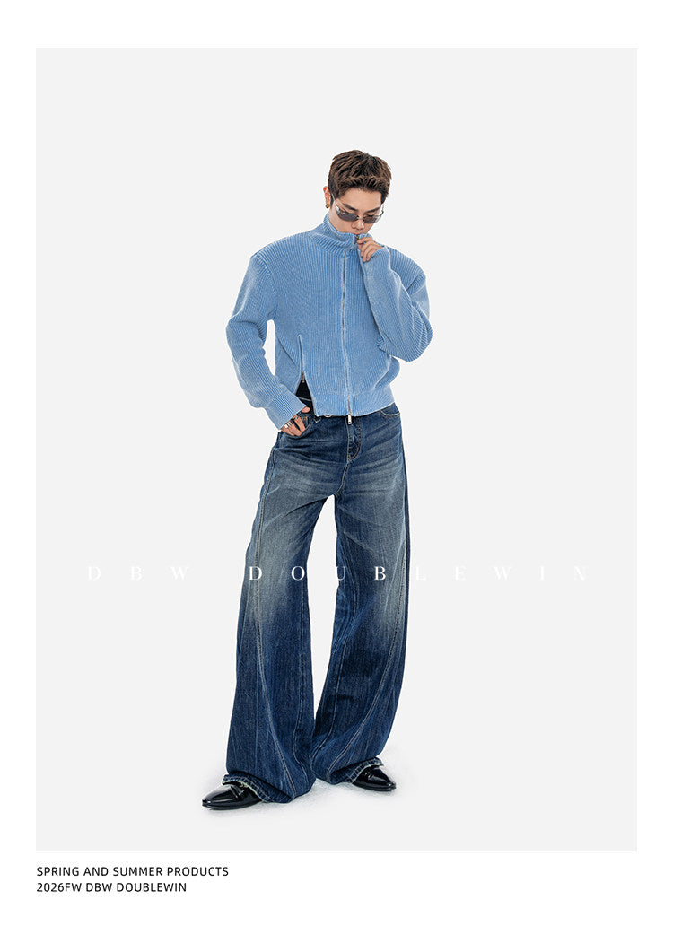 Wide-Leg Denim Pants