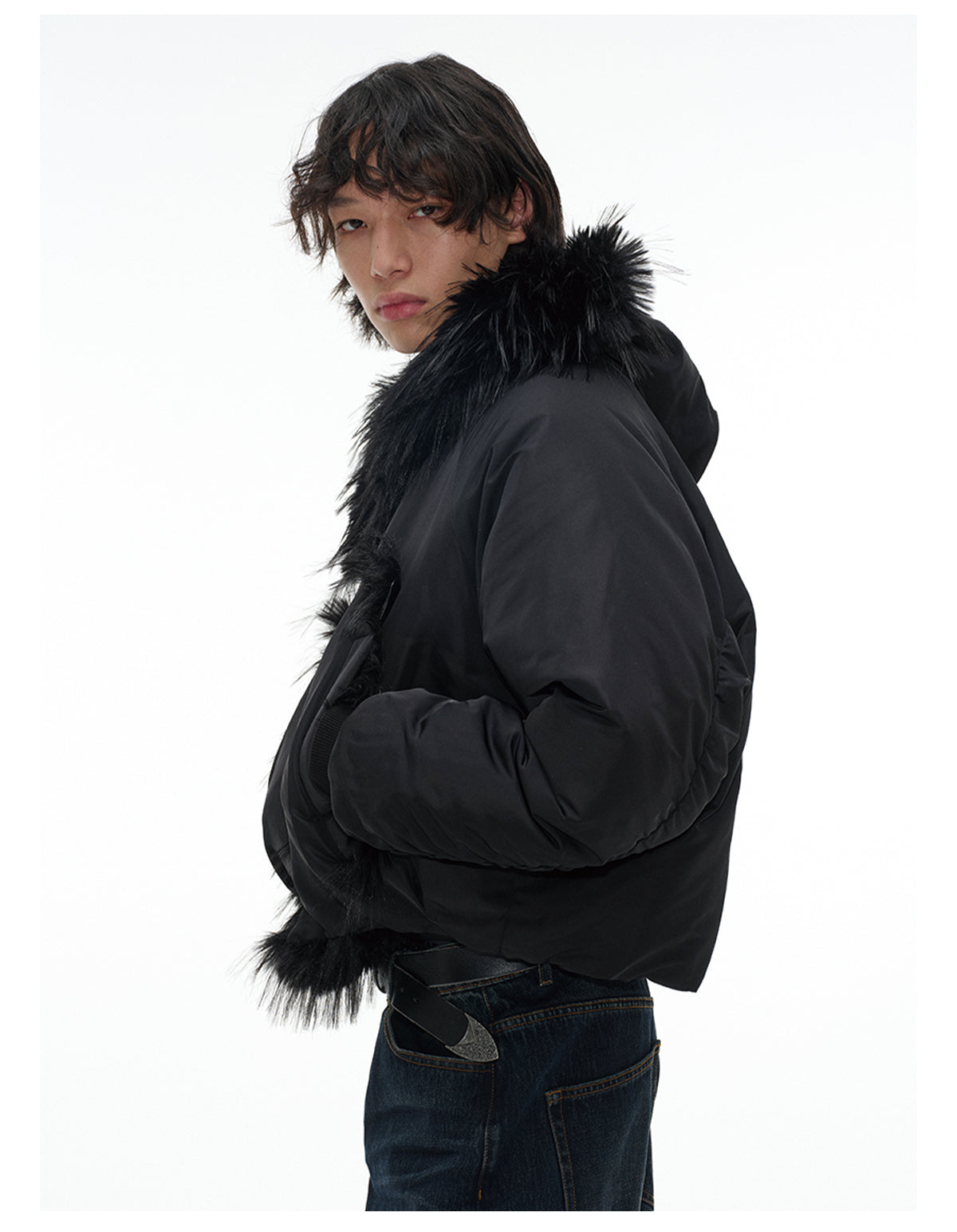 Nylon Fur Collar Cotton Jacket