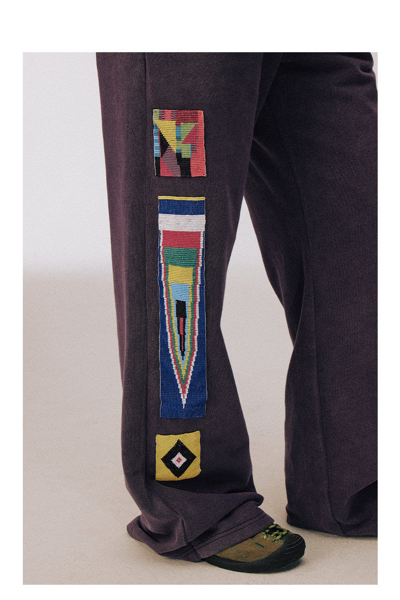 Beaded Flag Flare Sweatpants