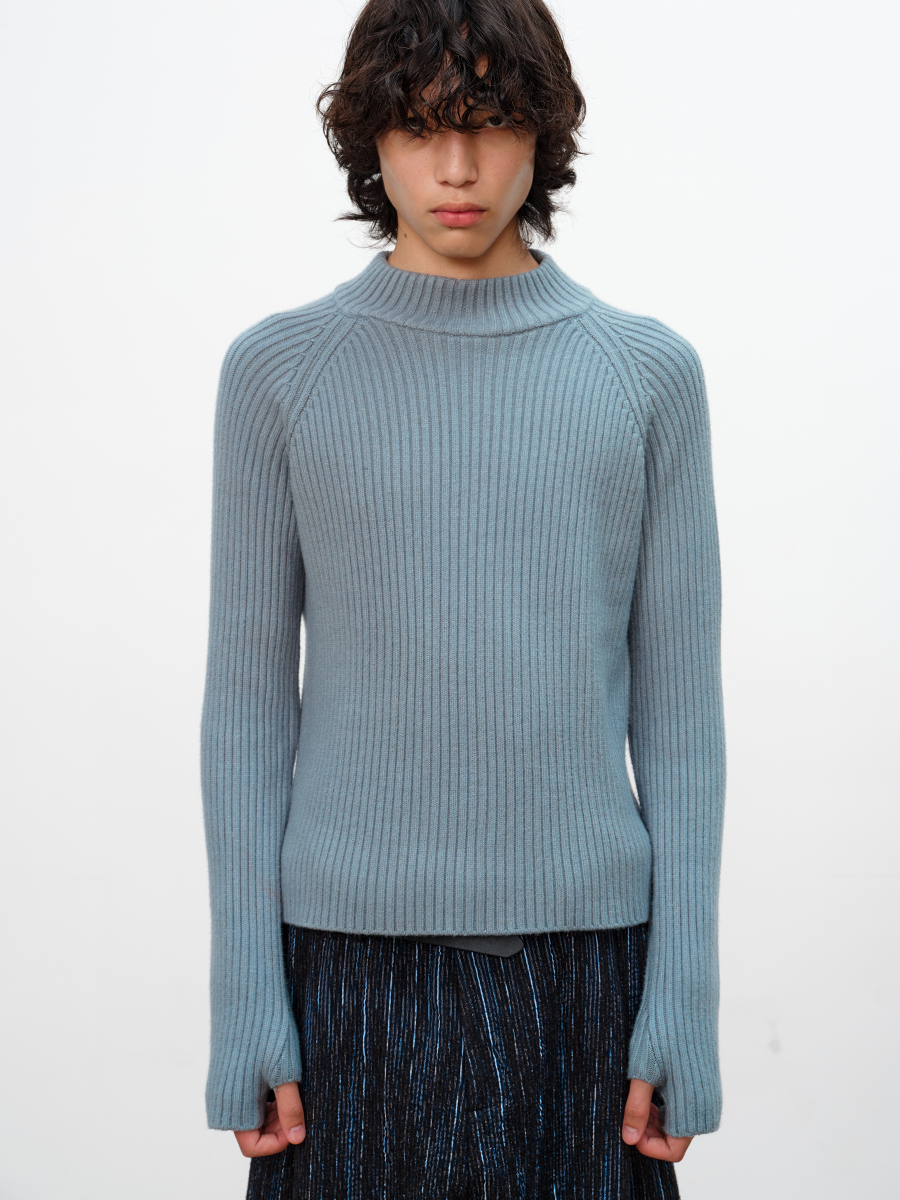 Thick-Striped Raglan Sweater