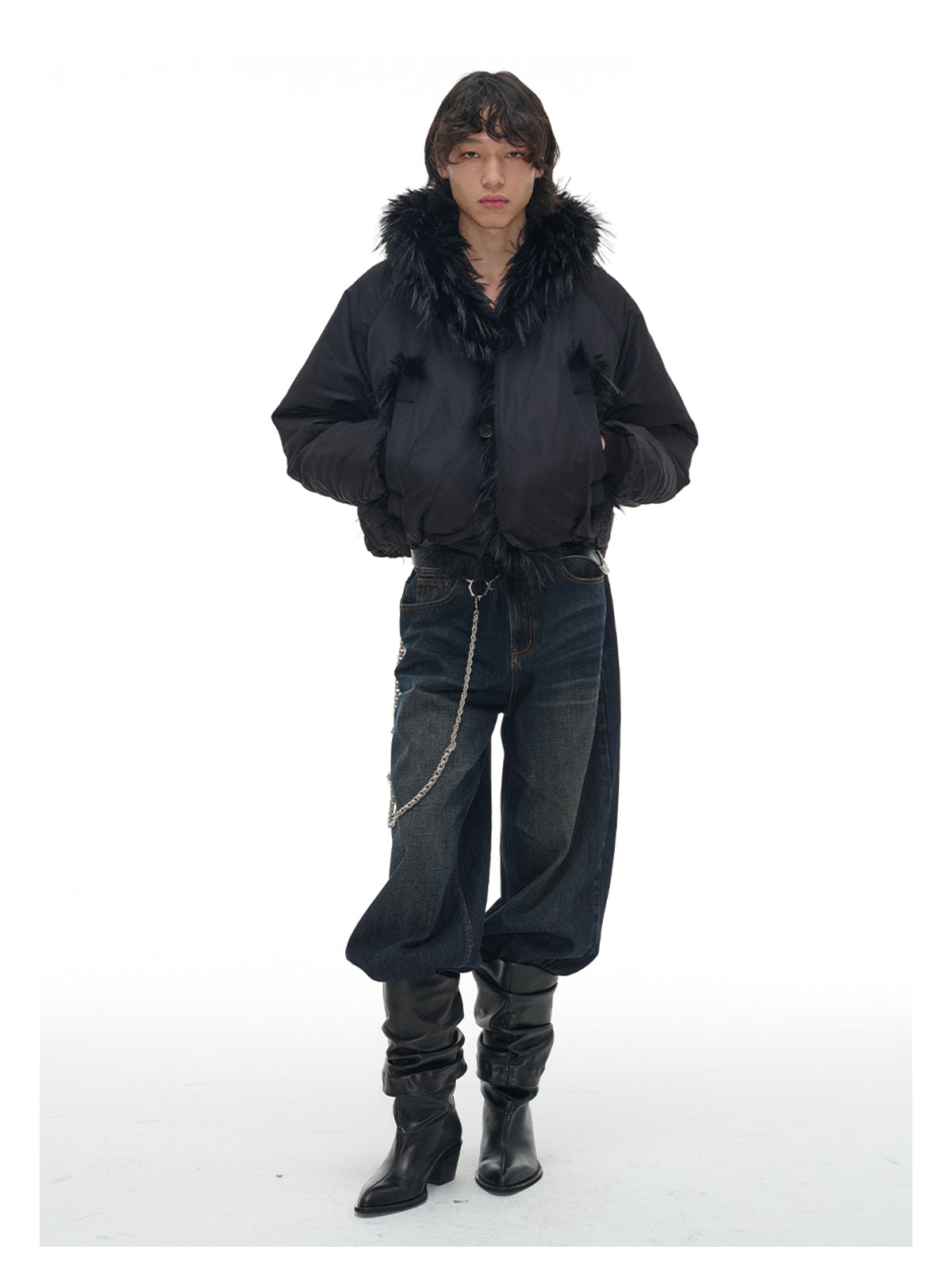 Nylon Fur Collar Cotton Jacket