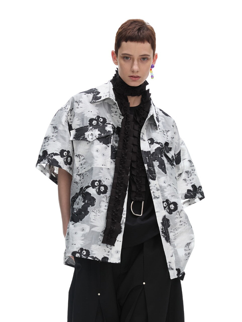 Retro Floral Pattern Casual Shirt