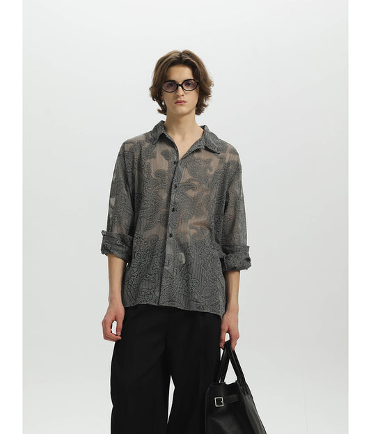 Hollow flocking sun protection shirt