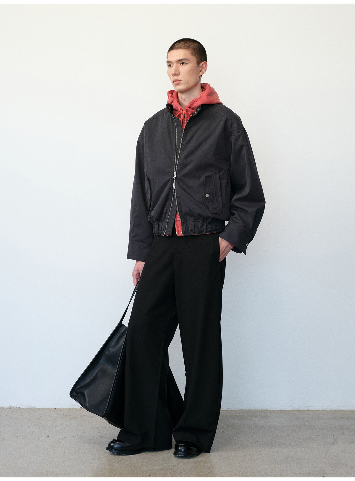 Cotton-Blend Harrington Jacket
