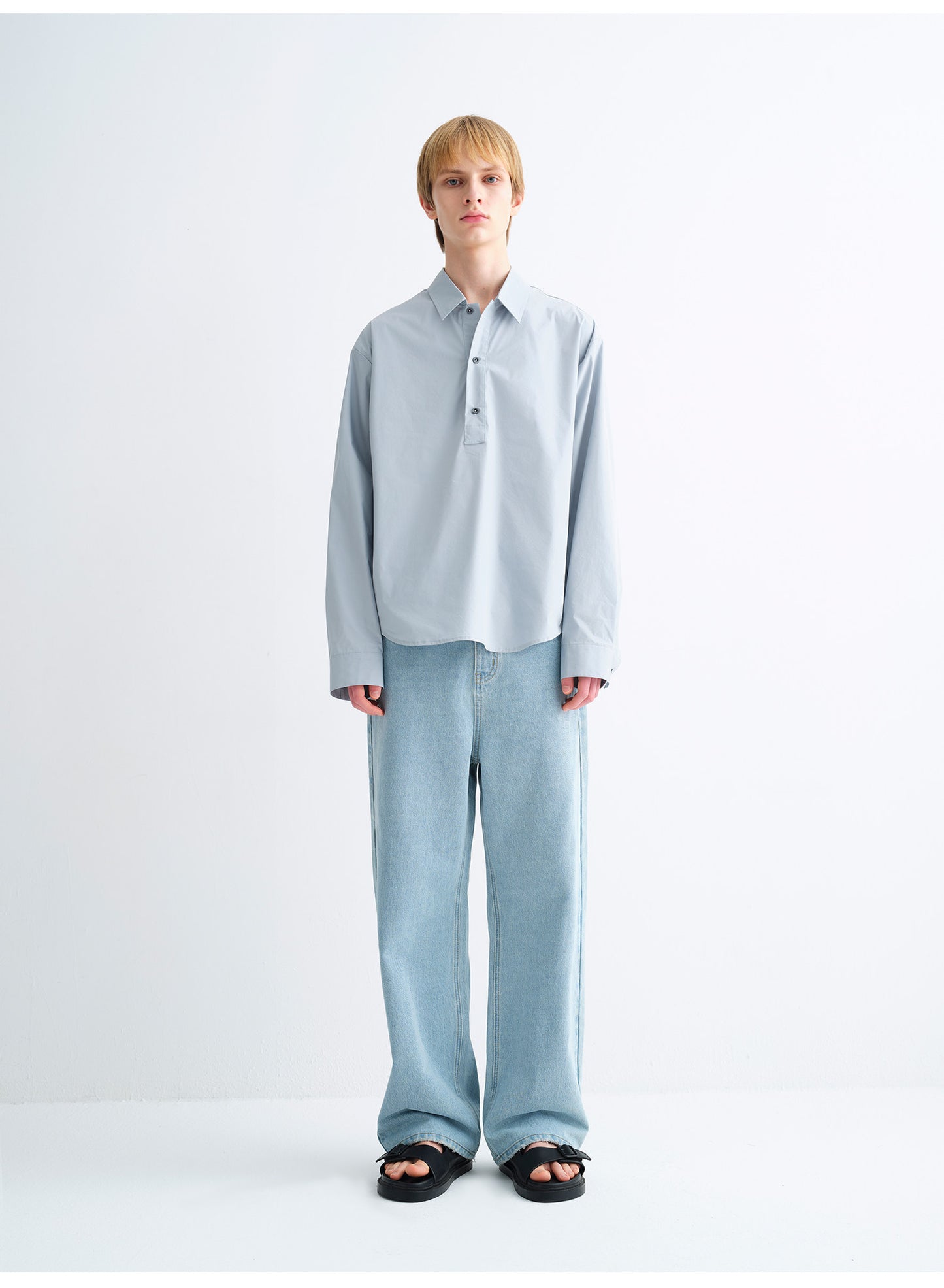 Straight-Leg Basic Casual Jeans