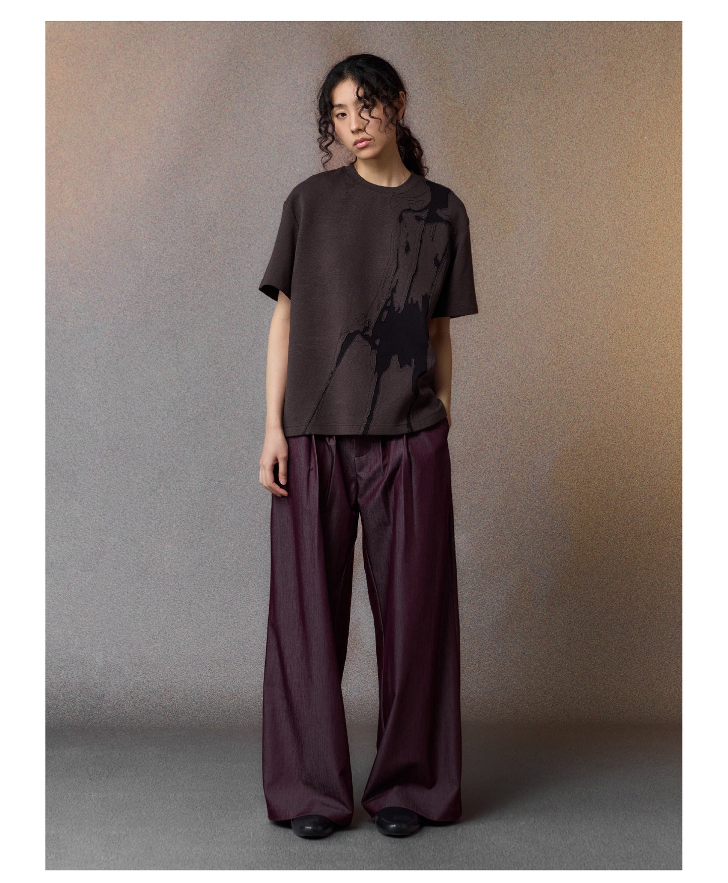 Draped Straight-Leg Pants