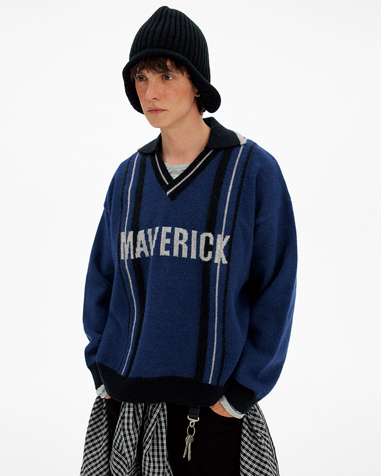 Color Block Letter Print Sweater