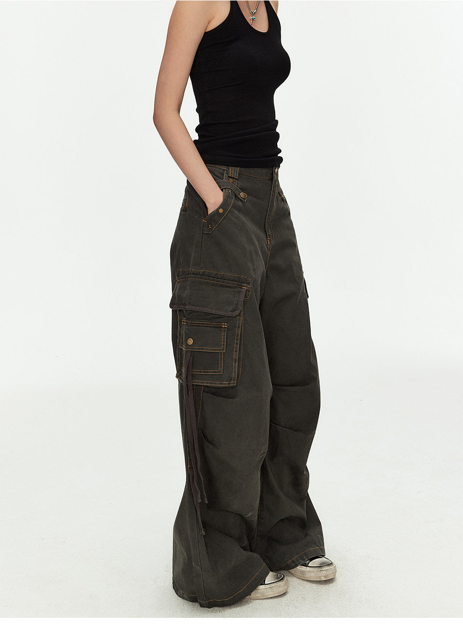 Wide-Leg Cargo Pants
