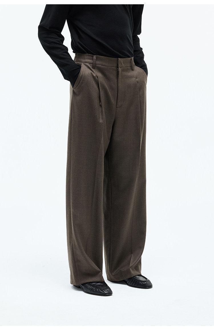 Elastic Waistband Straight Leg Casual Pants