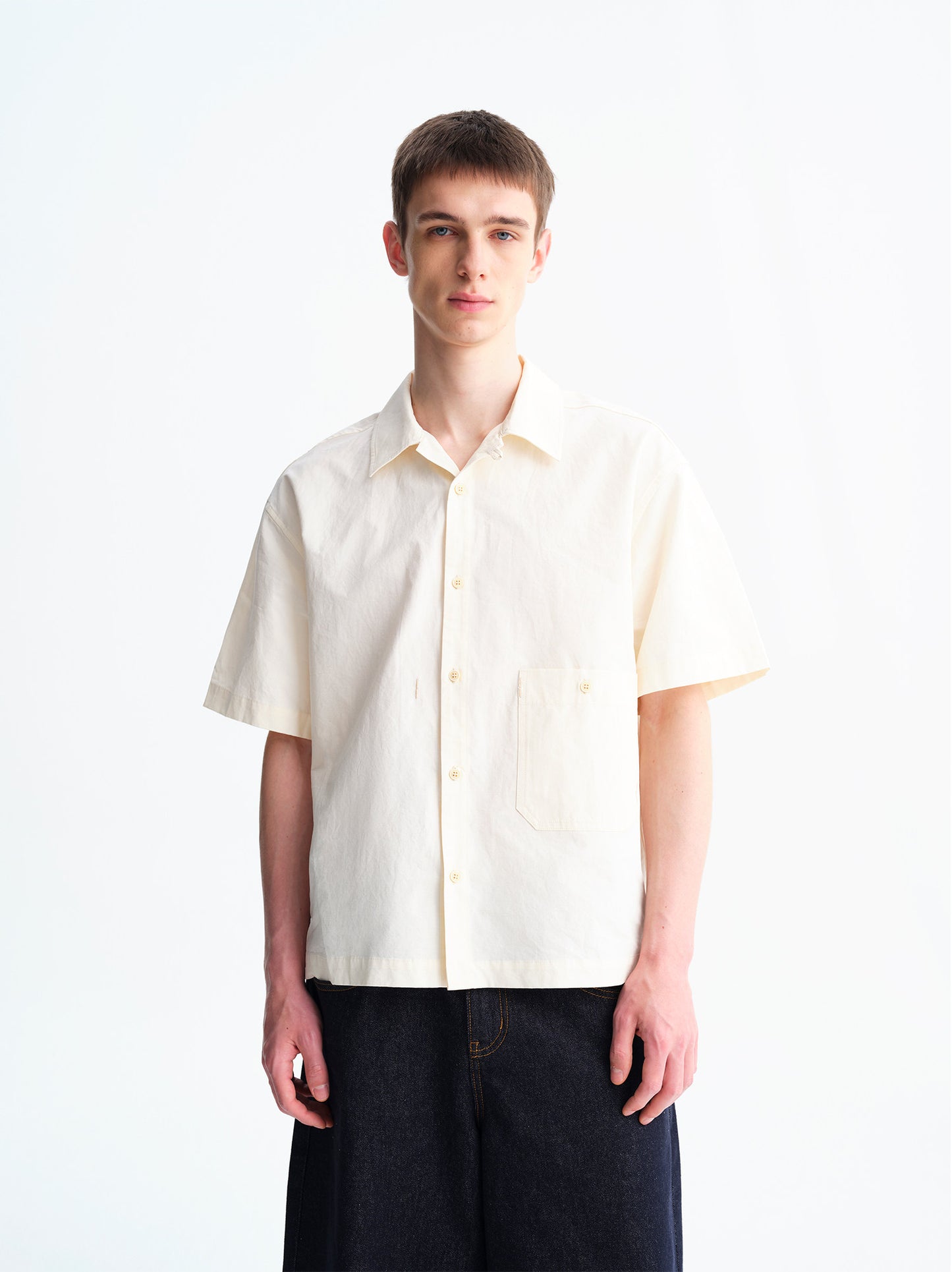 Matte Finish Solid-Color Shirt