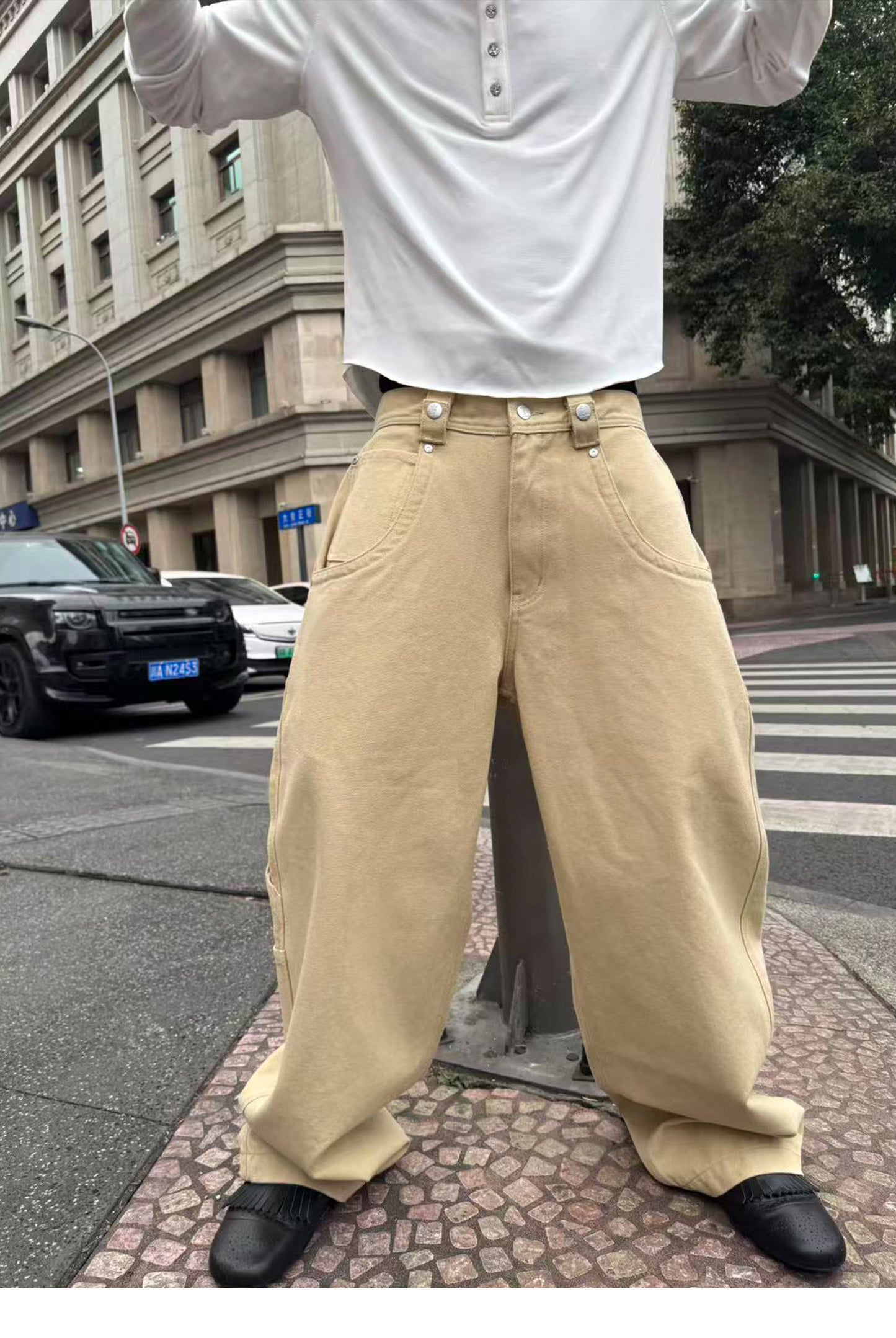 배기 캔버스 카고 팬츠