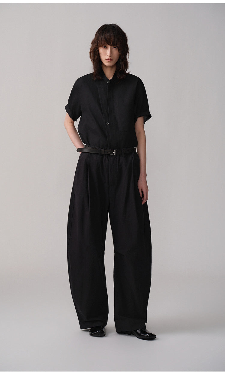 Simitara Pleated Elastic-Waist Casual Work Pants