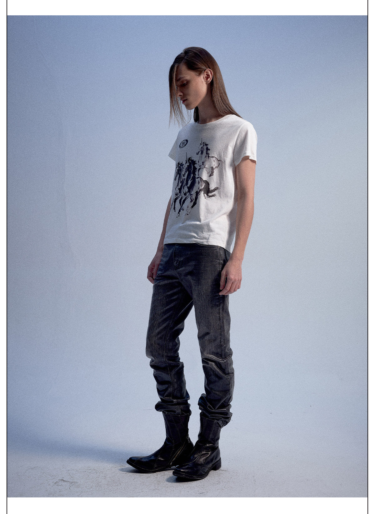 Waxed Slim-Fit Jeans
