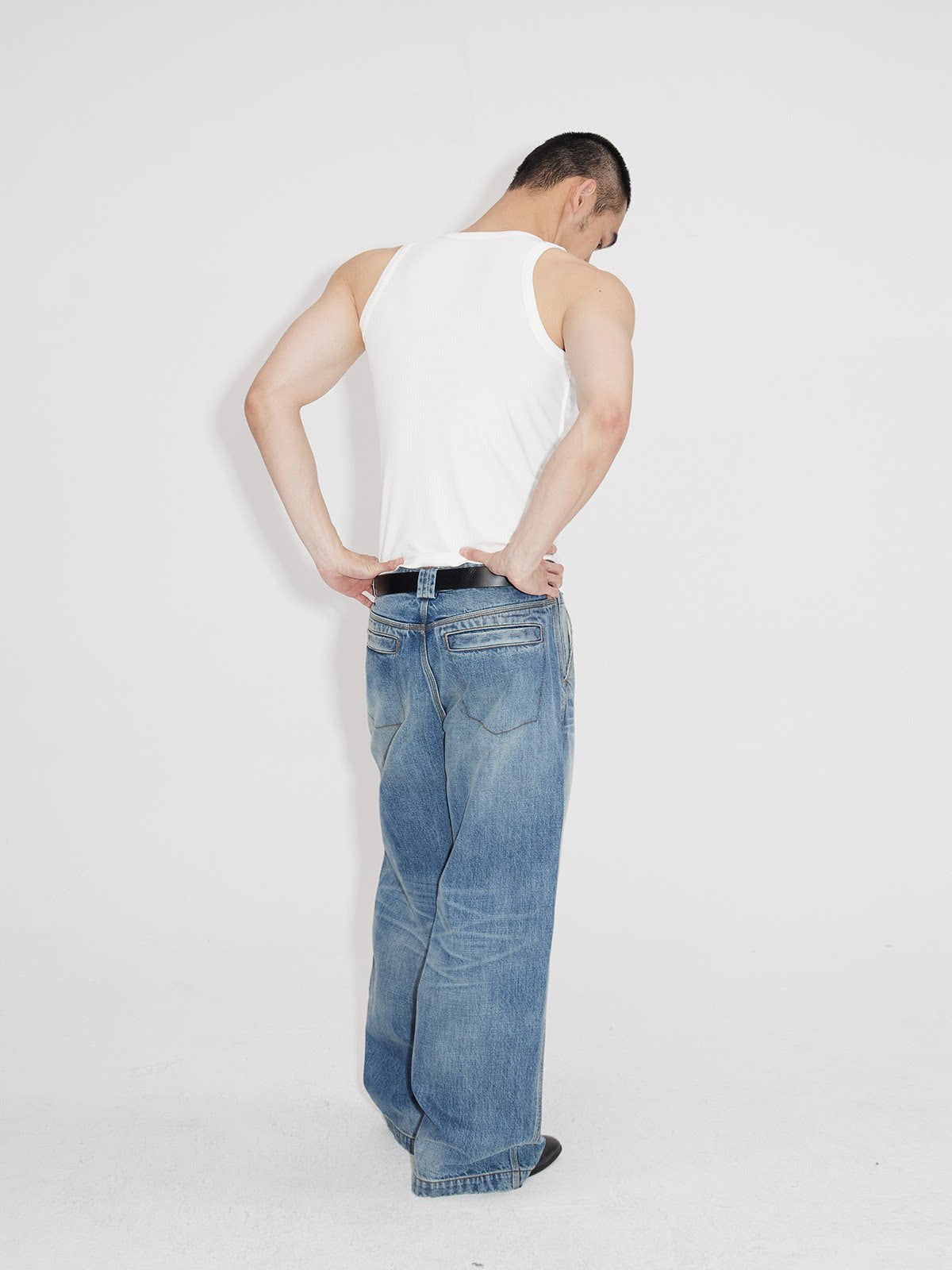 Asymmetrical Flap Jeans