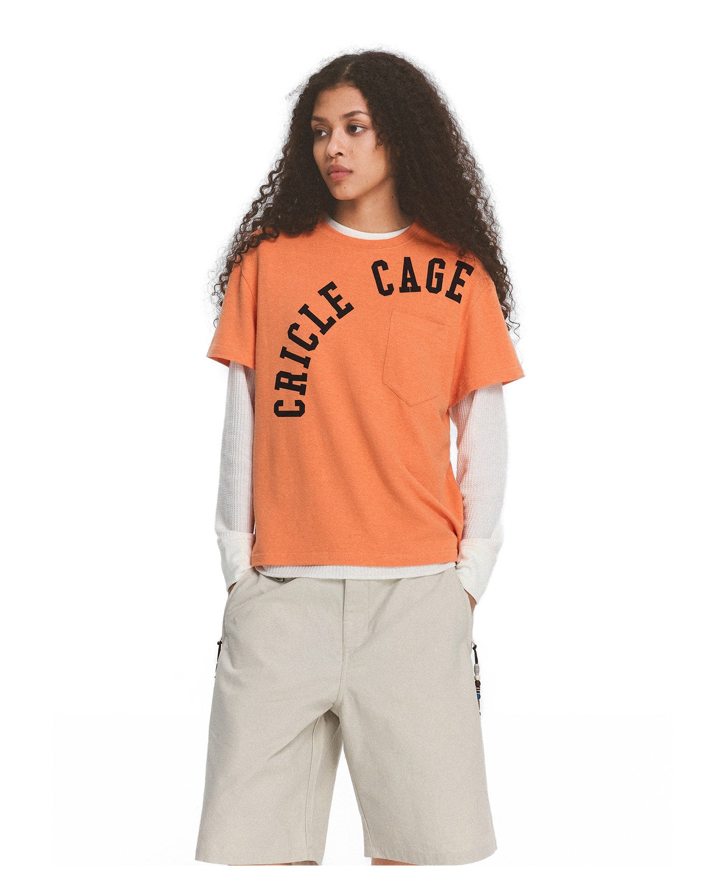 Retro Letter Print Round-Neck T-Shirt
