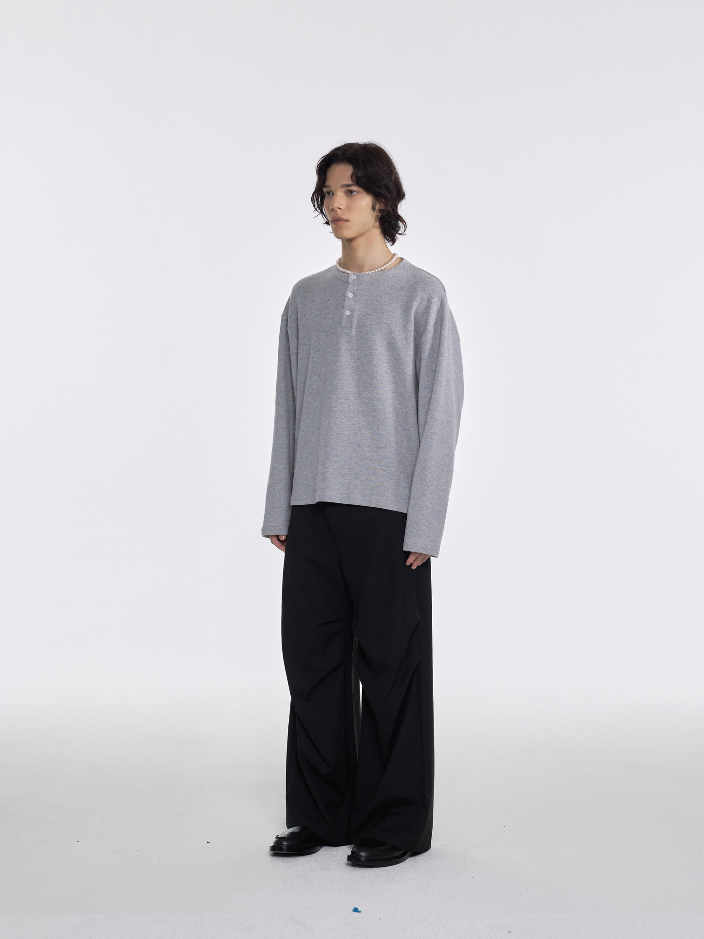 Draped Straight Loose Casual Pants