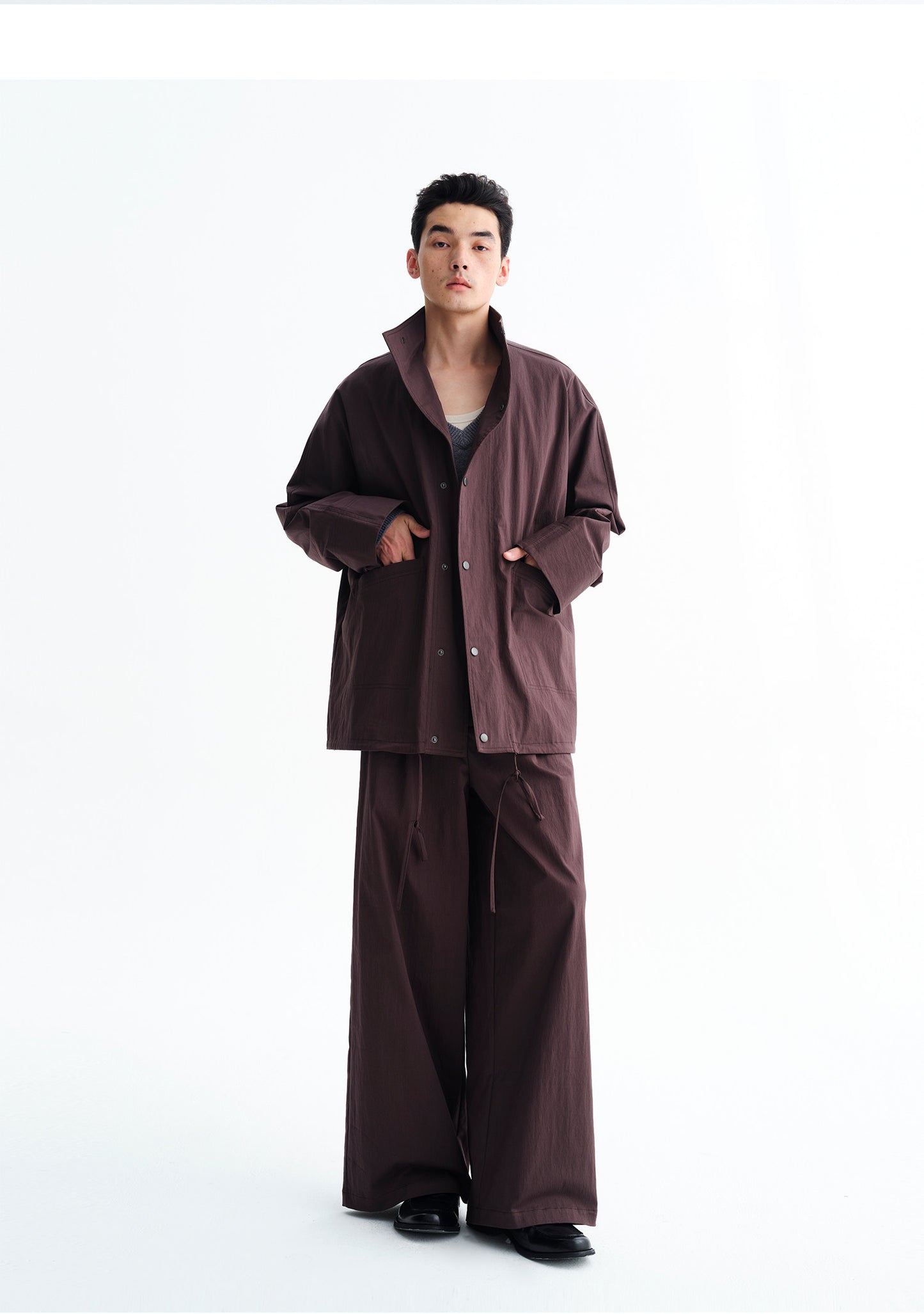 Relaxed wide-leg casual pants