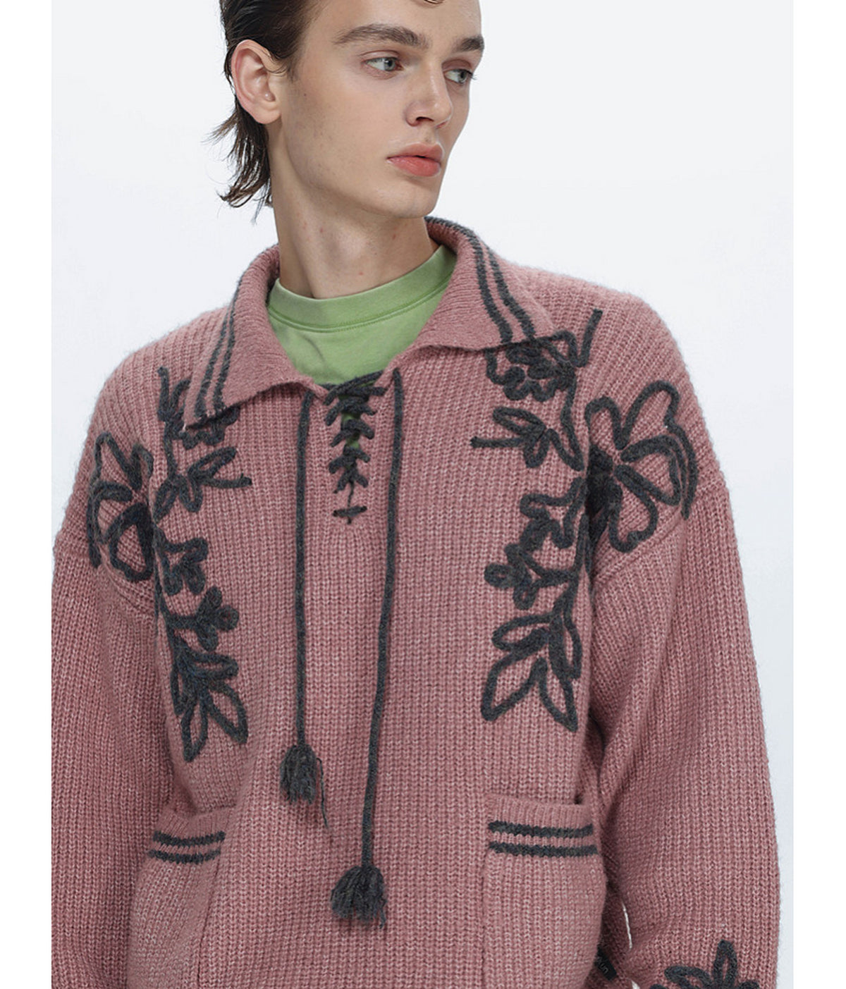 Vintage Wool-Blend Fringed Sweater
