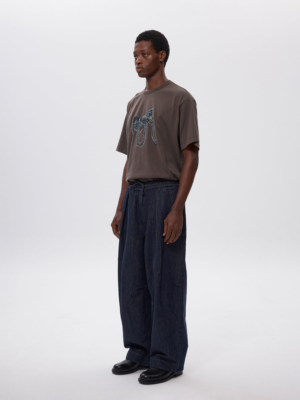 Paper Yarn Blend Denim Pants