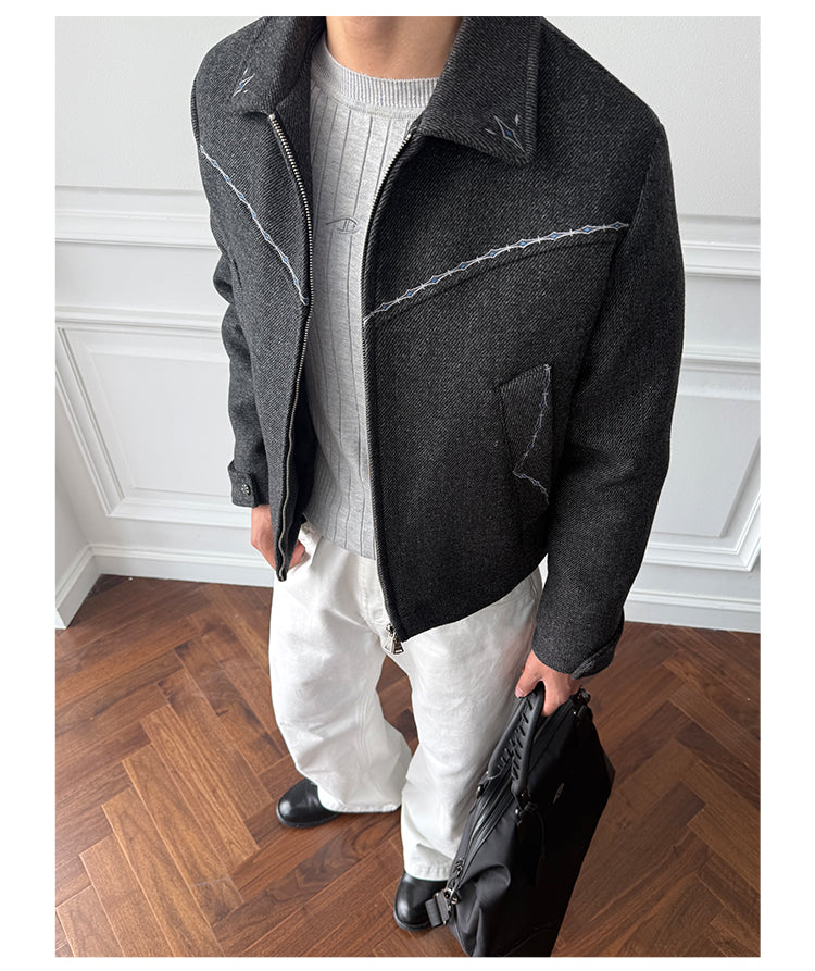 Short Style Wool Blend Jacket